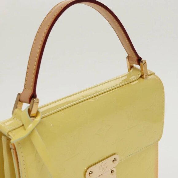 LOUIS VUITTON Monogram Vernis Spring Street Bag Lime Yellow - Picture 7 of 16